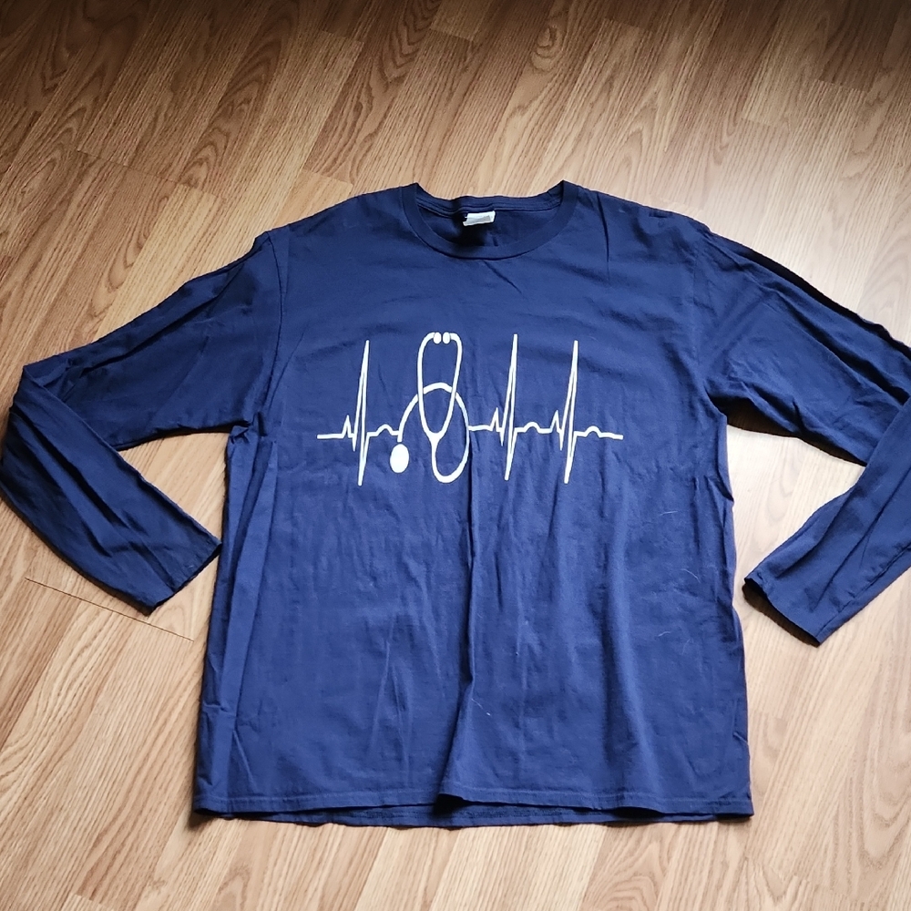 Port and Company Navy Blue Long Sleeve Top Medical